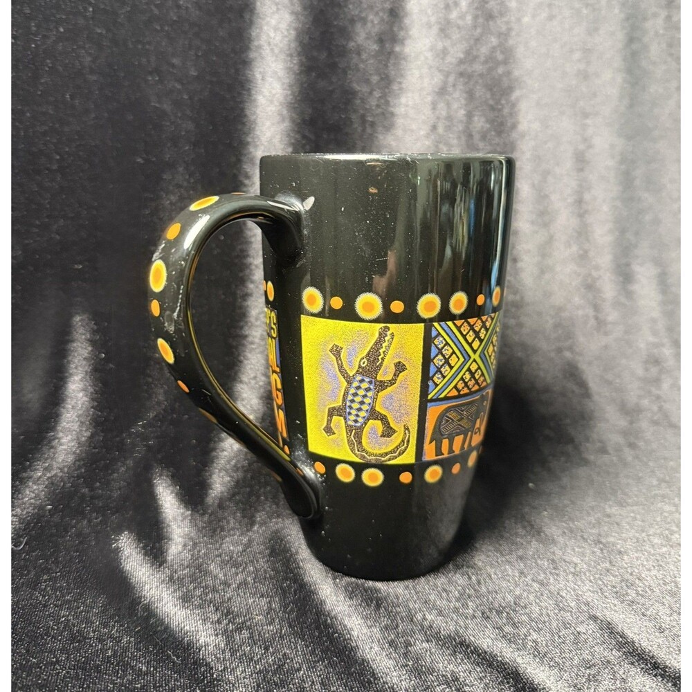Disney’s Animal Kingdom Parks Latte Coffee Mug Black Ceramic Tree Of Life READ